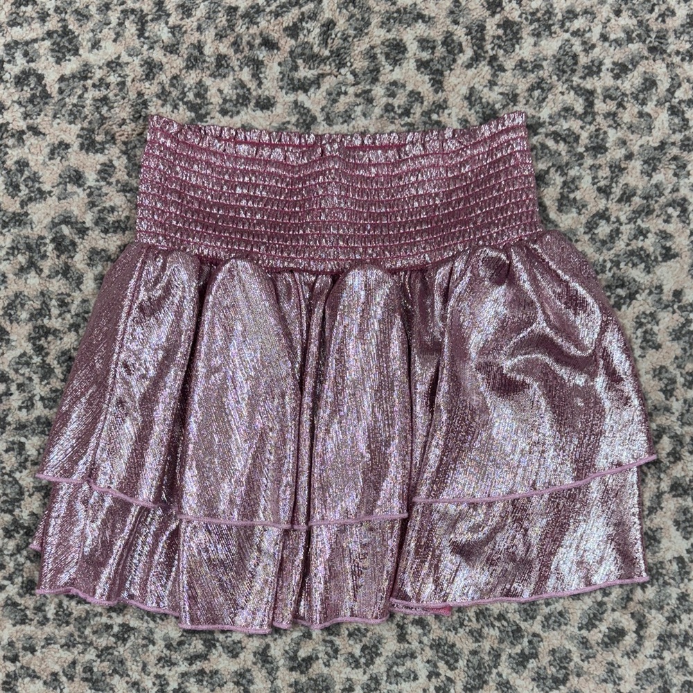 Sparkling Pink Tiered Kids Skirt